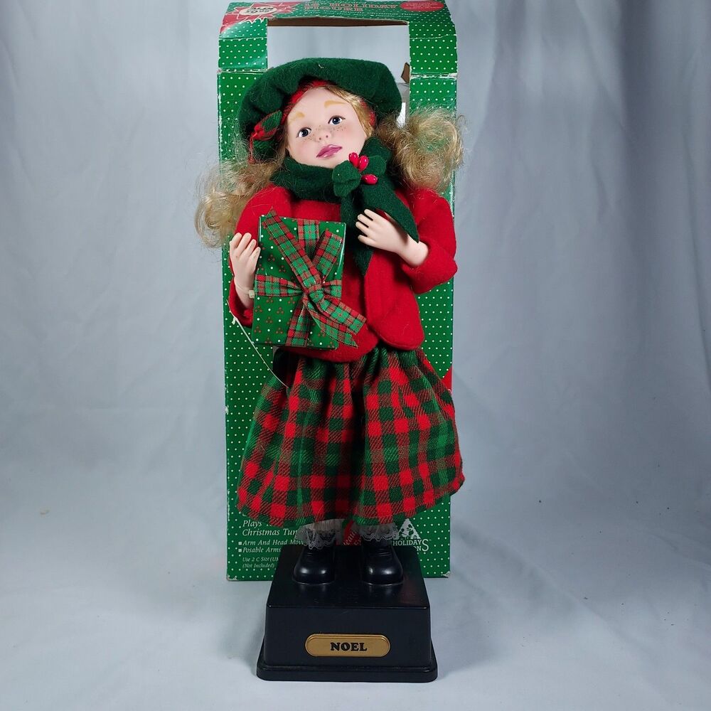 1993 Holiday Creations Noel 16” Animated Musical Girl Christmas Figure